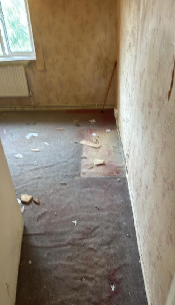 Reduced debris on floor in Wembley Park after household furniture clearance