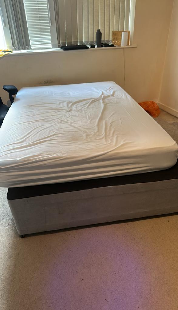 Flat furniture clearance in St Mark's & Seething Wells before the clearance, showing a double mattress in the ground-floor room near the windows